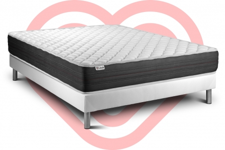 Ensemble lit 90x190 matelas latex très ferme, sommier, couette, oreiller -  Matelas No Stress