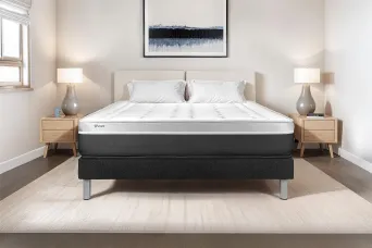 Ensemble Matelas Sommier 180x220 cm - Sommier Noir (en kit) - Vital Soft