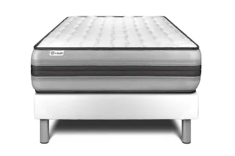 Ensemble Matelas Sommier 90x190 cm - Sommier Blanc (déjà monté) - Vitalpower Recover