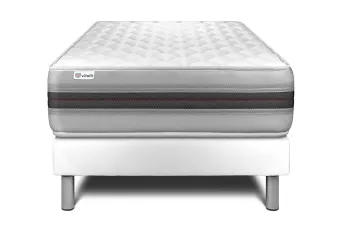 Ensemble Matelas Sommier 90x200 cm - Sommier Blanc (déjà monté) - Vitalmemo Back