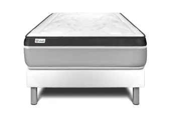 Ensemble Matelas Sommier 120x190 cm - Sommier Blanc (en kit) - Vital Ergo
