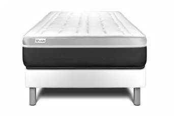 Ensemble Matelas Sommier 120x190 cm - Sommier Blanc (en kit) - Vital Soft